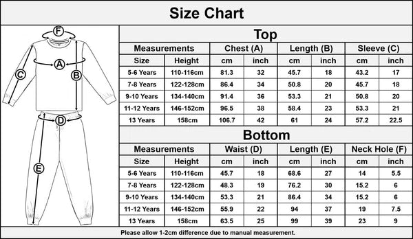 Kids Girls Boys Navy Warm Fleece Pyjamas Sleepover 2 Piece Gift Set 5-13 Years