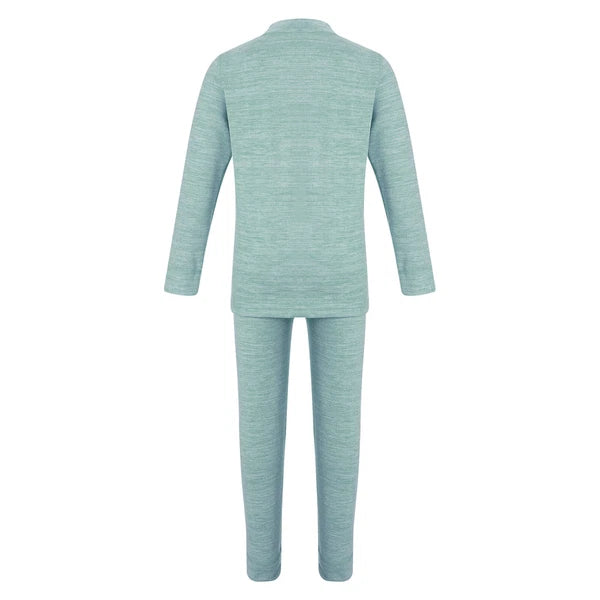 Girls Boys Pajamas Unisex Base Layer Suit Mock Neck Thermal Underwear Set Warm