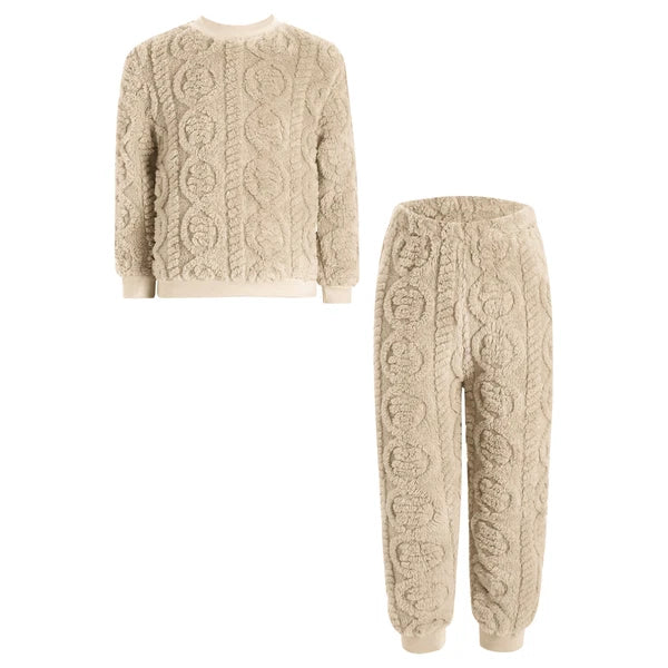 Kids Set Warm Pajamas Stand Collar Sleepwear Long Sleeve Nightwear Sleep Fancy