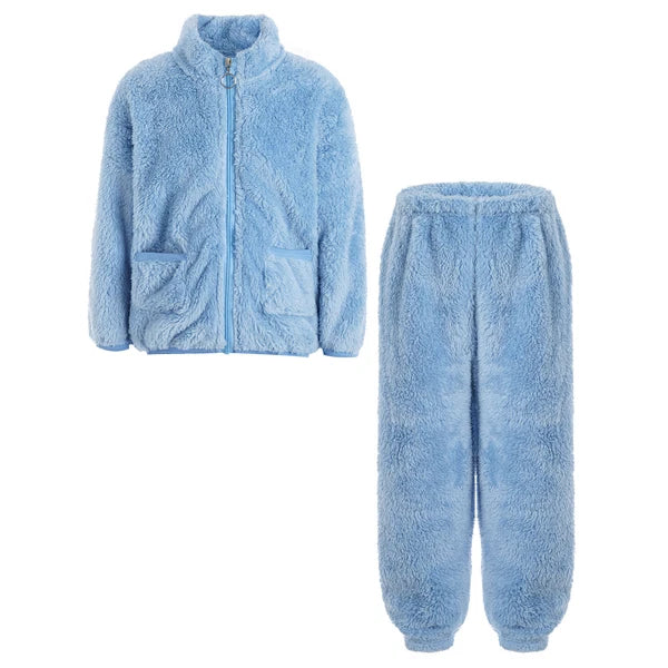 Kids Boys Girls Pajama Set Warm Homewear Flannel Outfits Pants Loungewear Tops