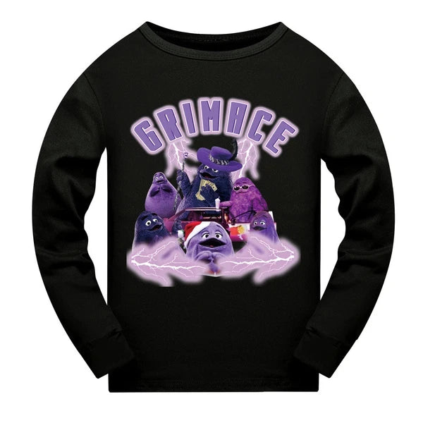 Children's Grimace Purple Print Fashionable Pajamas Casual Suit Daily Gift Hot-