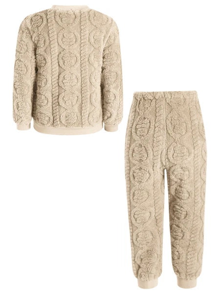 Kids Set Warm Pajamas Stand Collar Sleepwear Long Sleeve Nightwear Sleep Fancy