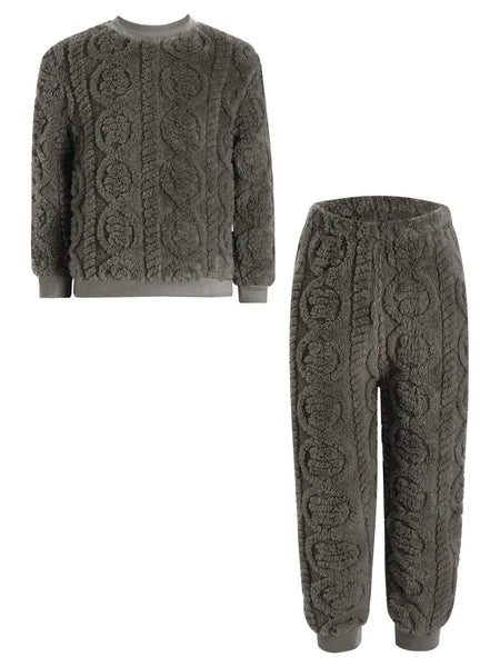 Kids Set Warm Pajamas Stand Collar Sleepwear Long Sleeve Nightwear Sleep Fancy