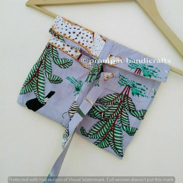 Indian Animal Printed Cotton Grey Hippie Women Gypsy Sleepwear Boho Pajama set