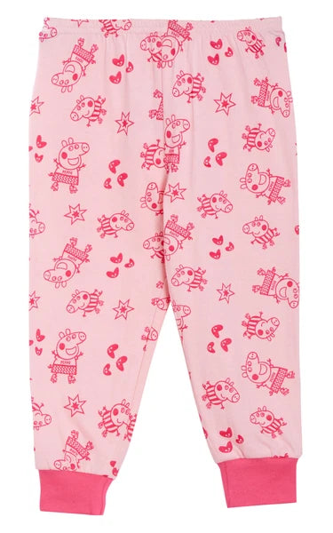 Girls Peppa Pig Pyjamas Kids Luxury Classic Peppa Pink Full Length Long Pjs Set