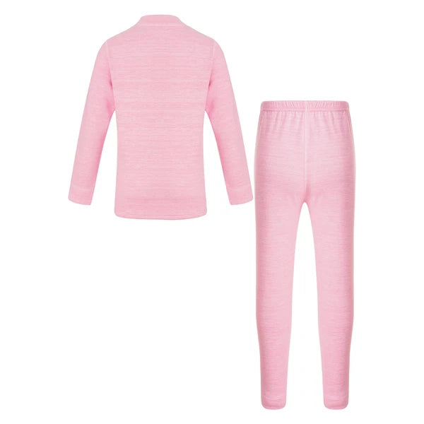 Girls Boys Pajamas Unisex Base Layer Suit Mock Neck Thermal Underwear Set Warm