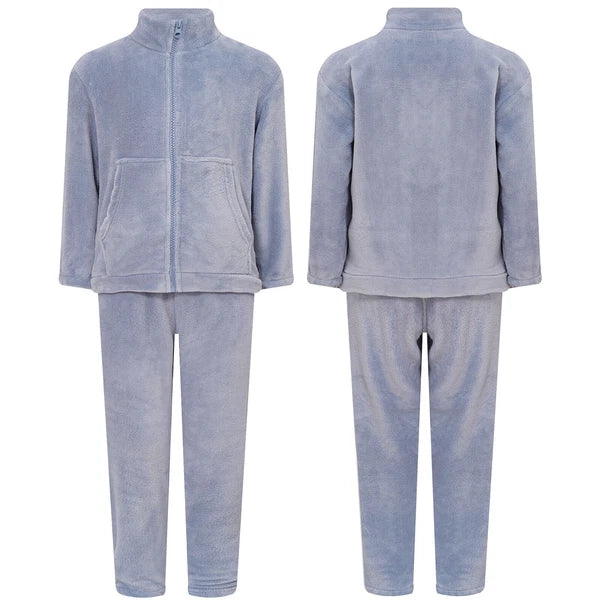 Kids Pajama Set Flannel Nightwear Soft Sleepwear Long Sleeve Homewear Fuzzy