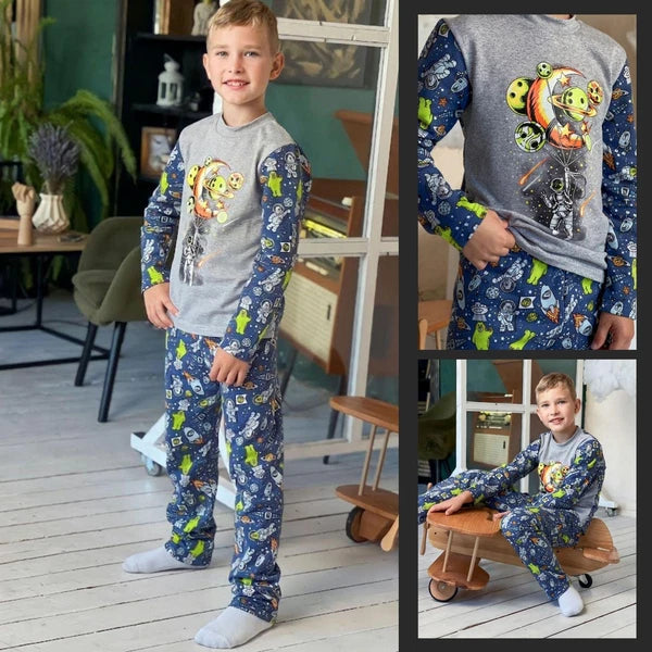 Boys’ Cotton Pajama Set – Warm, Breathable & Soft Fabric, Demi-season,  Nosi ...