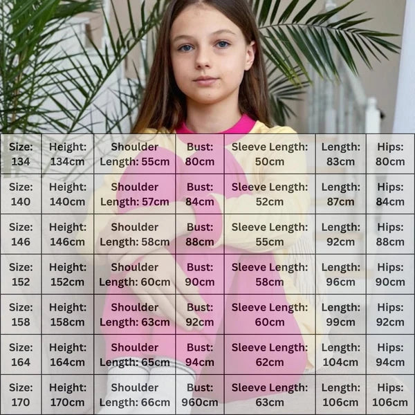 Girls’ Pajama Set – Soft Cotton Knit, Long Sleeve Top & Elastic Waist Pants, ...