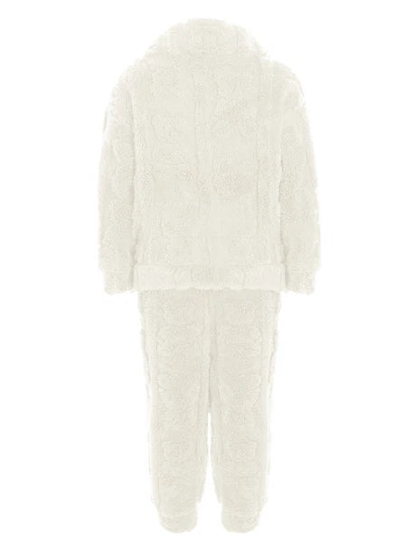 Kids Set Casual Pajamas Winter Sleepwear Elastic Waistband Top With Long Pants