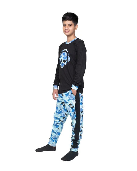 Kids Unisex Boys Girls Long Camo Cotton Gamer Gaming Pyjamas PJ Sets 5-13 Years