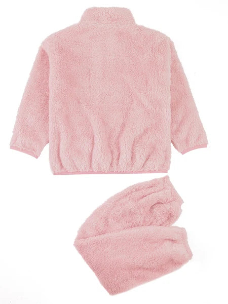 Kids Boys Girls Homewear Long Sleeve Outfits Zipper Pajama Set Comfy Sleepwear