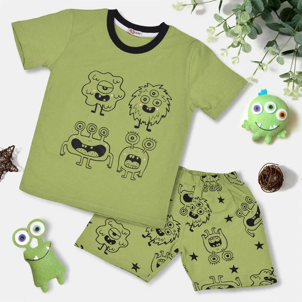 Kids Girls Boys Monster Pyjamas 2 Piece Cotton Set Age 5-13 Year