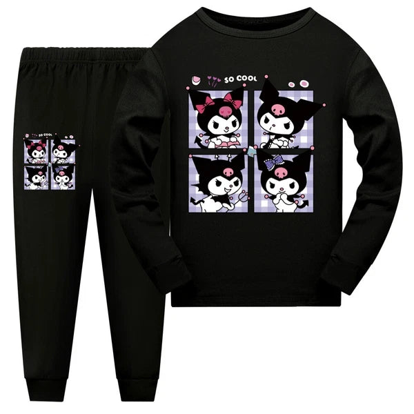 Kids Kuromi Long Sleeves Top+Pants Sleepwear Nightwear PJ'S Set Outfits Gift New