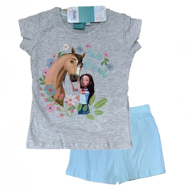 Boys Girls Kids Children Pyjamas Short Sleeve T-Shirt Shorts Set Age 2-12 Years