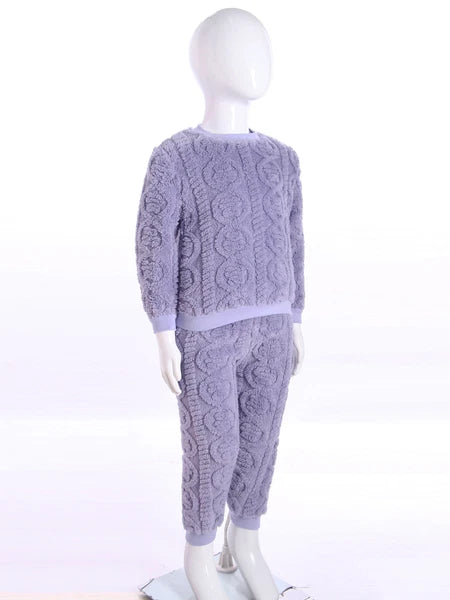 Kids Set Warm Pajamas Stand Collar Sleepwear Long Sleeve Nightwear Sleep Fancy