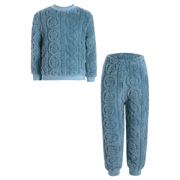 Kids Set Warm Pajamas Stand Collar Sleepwear Long Sleeve Nightwear Sleep Fancy