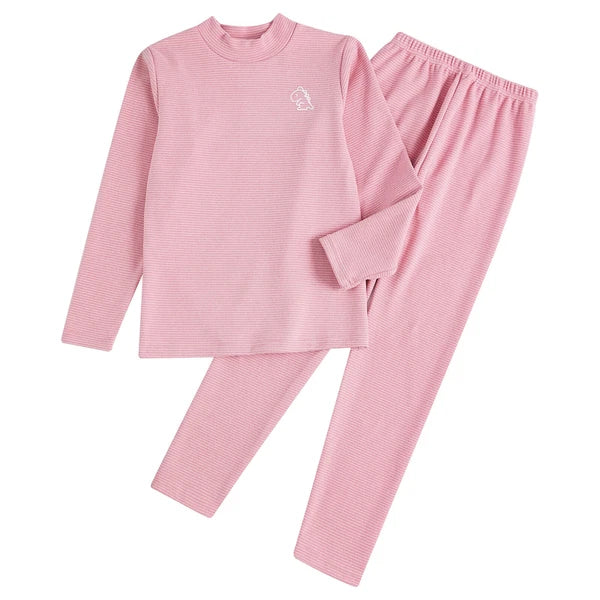 Kids Boys Girls Thermals Sets Pajamas T-shirt And Tights Suit Warm Active Home