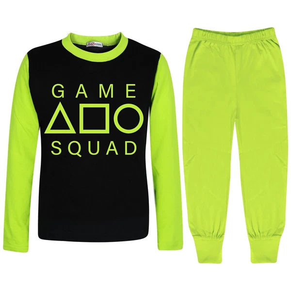 Kids Girls Lime Game Squad Cosplay Pyjamas Sleepwear PJs 2 Piece Set