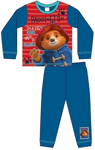 PADDINGTON BEAR Boy's Pyjamas /Blue & Red PADDINGTON PJs Sizes 18 Months-5 Years