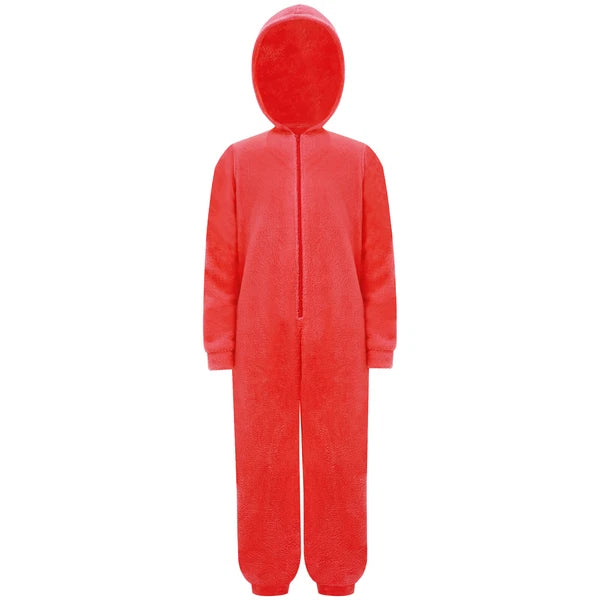 Unisex Kids Fleece Hooded Jumpsuit for Boys Girls Zip-up One Piece Pjs Sleepwear