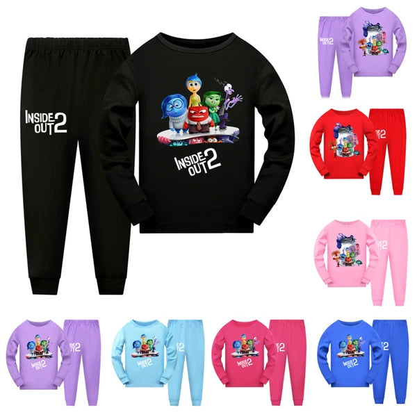 Inside Out2 Pyjamas Loungewear Sleepwear Outfits Kids Girls Boys Long Sleeve-