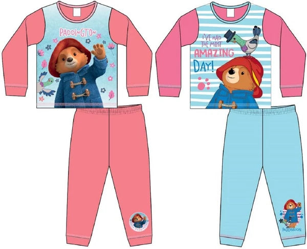 PADDINGTON BEAR Girl's Pyjamas / Pink & Blue PJs Sizes 18 Months - 5 Years