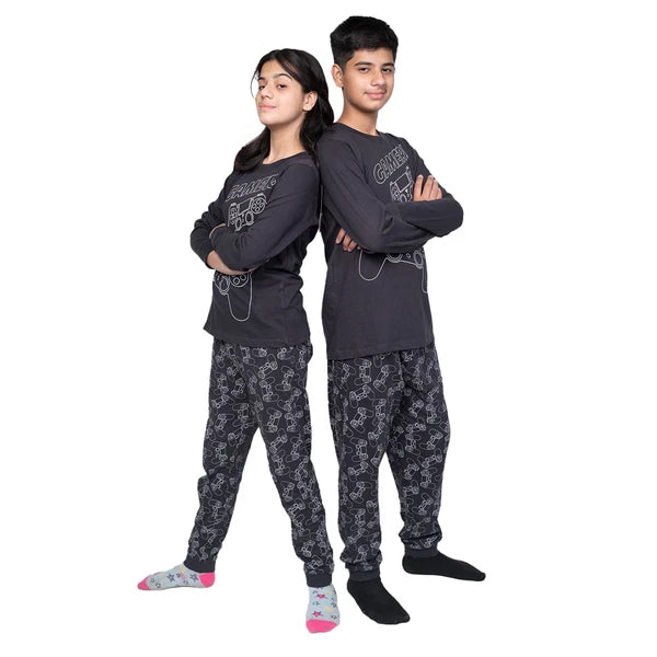 Kids Unisex Boys Girls Long Camo Cotton Gamer Gaming Pyjamas PJ Sets 5-13 Years