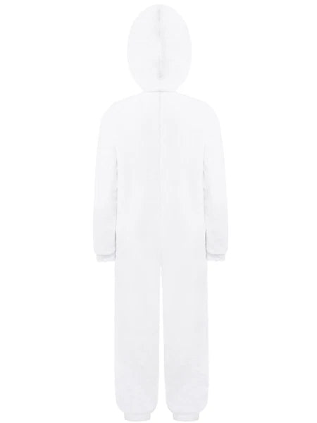 Unisex Kids Fleece Hooded Jumpsuit for Boys Girls Zip-up One Piece Pjs Sleepwear