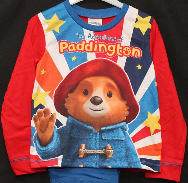 PADDINGTON BEAR Boy's Pyjamas /Blue & Red PADDINGTON PJs Sizes 18 Months-5 Years