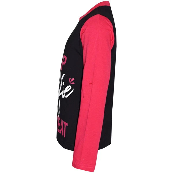 Kids Girls Pink Pyjamas Designer Eat Sleep Selfie Repeat Lounge Wear PJS 2-13 Yr