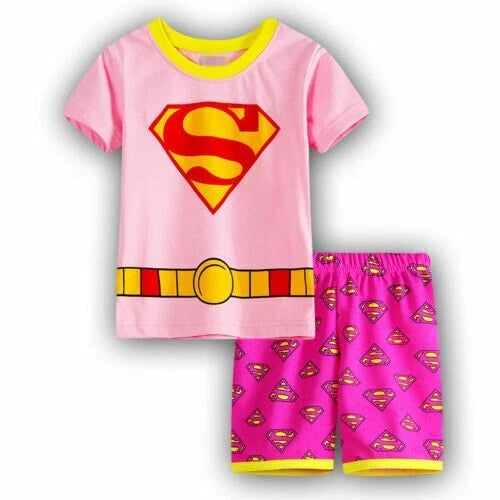 Boys Girls Kids Spiderman Superhero Pyjamas Short Sleeve T-Shirt Shorts PJs 1-6Y