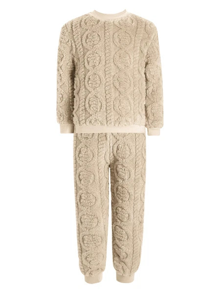 Kids Set Warm Pajamas Stand Collar Sleepwear Long Sleeve Nightwear Sleep Fancy