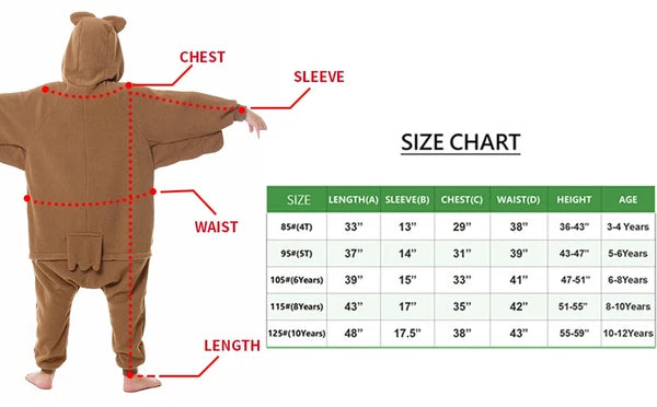 CANASOUR Kids Owl One-piece Pajamas Halloween Christmas Cosplay Costumes