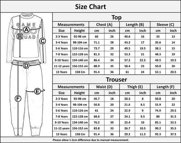 Kids Girls Lime Game Squad Cosplay Pyjamas Sleepwear PJs 2 Piece Set