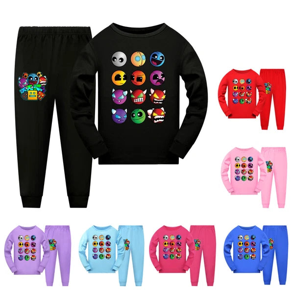 Children's Color HD Printing 110-170 Trend Long Sleeve Trousers Pajamas Suit Dai
