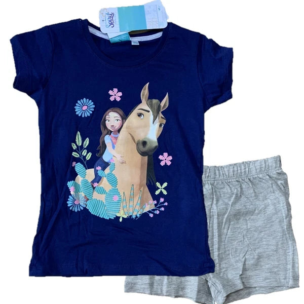 Boys Girls Kids Children Pyjamas Short Sleeve T-Shirt Shorts Set Age 2-12 Years