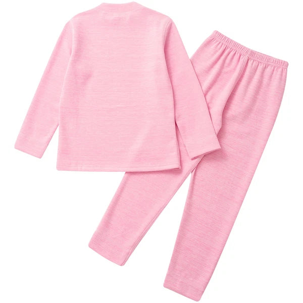 Girls Boys Pajamas Unisex Base Layer Suit Mock Neck Thermal Underwear Set Warm
