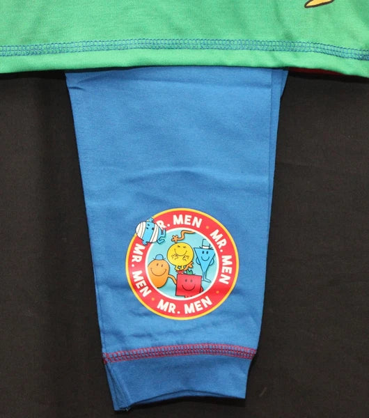 MR MEN Boys Pyjamas/ Red & Blue Long-Sleeved PJs Sizes 18 Months-5 Years