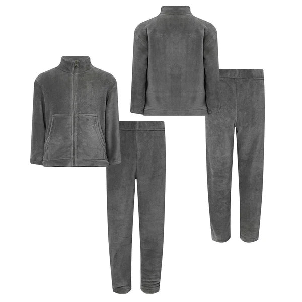 Kids Nightwear Warm Pajama Set Comfy Sleepwear Zipper Homewear 2 Piece Outfits