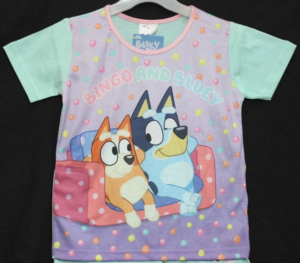 BLUEY Girl's Short Pyjamas / Shorty/Summer PJs Sizes 18 Months-5 Years