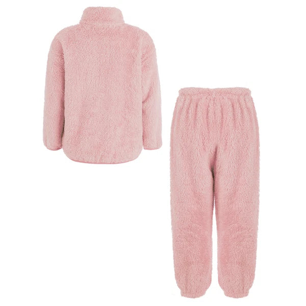 Kids Boys Girls Pajama Set Warm Homewear Flannel Outfits Pants Loungewear Tops