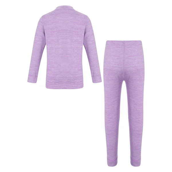 Girls Boys Pajamas Unisex Base Layer Suit Mock Neck Thermal Underwear Set Warm