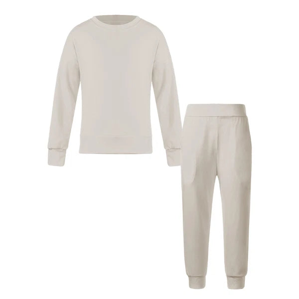 Kids Pajamas Set Flannel Sleepwear Bear Tops Pullover with Plush Pants Trousers