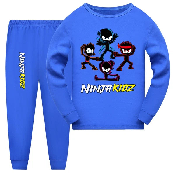 110-170 Ninja Kids Ninja Kids Kids Long Sleeve Trousers Pajamas Suit HighQuality