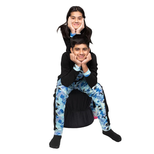 Kids Unisex Boys Girls Long Camo Cotton Gamer Gaming Pyjamas PJ Sets 5-13 Years