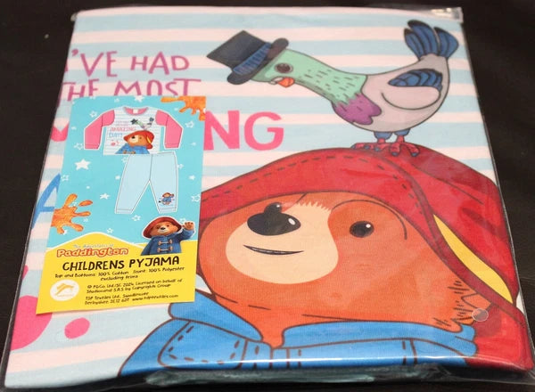 PADDINGTON BEAR Girl's Pyjamas / Pink & Blue PJs Sizes 18 Months - 5 Years