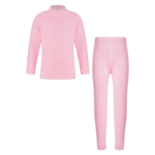 Girls Boys Pajamas Unisex Base Layer Suit Mock Neck Thermal Underwear Set Warm