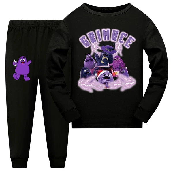 Children's Grimace Purple Print Fashionable Pajamas Casual Suit Daily Gift Hot-