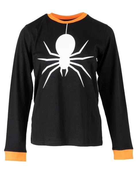 Kids Halloween Pyjamas Set Boys Girls Pumpkin Orange Spider Nightwear Top Bottom